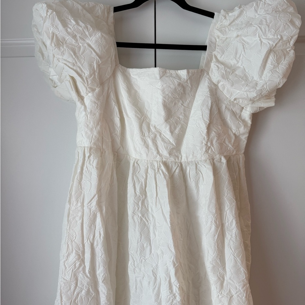SHEIN Cream Textured Dress